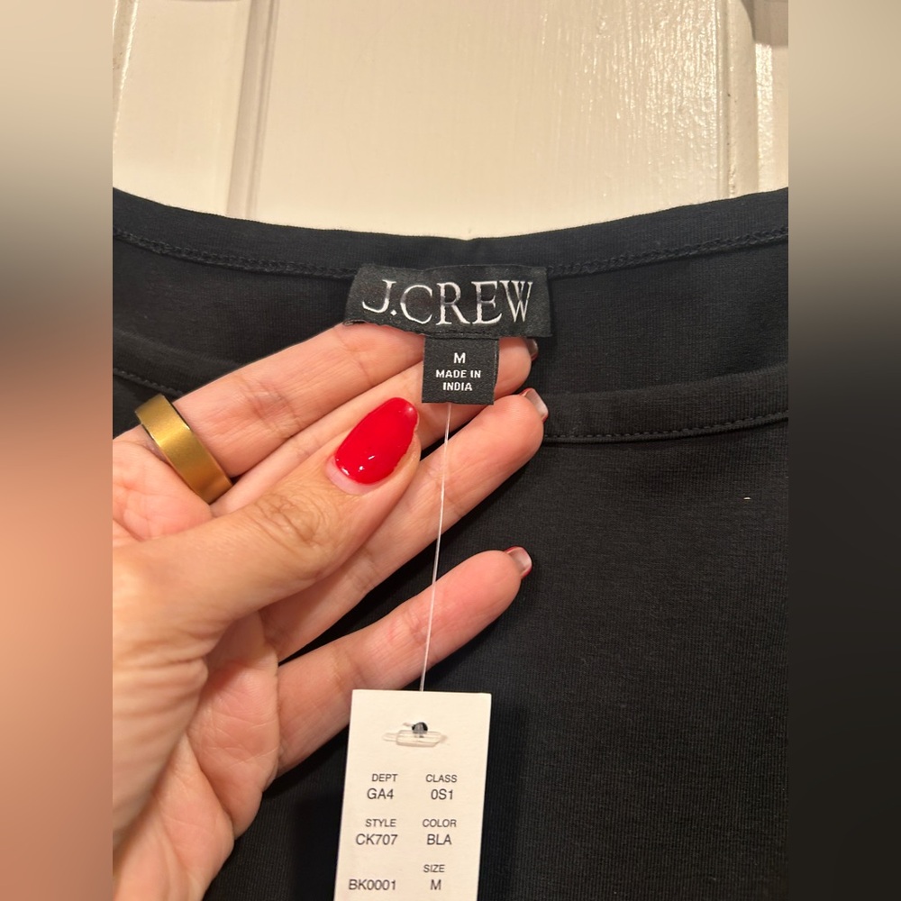 J.CREW | NWT Pintuck mixy dress in Black | Sz M - Picture 6 of 12